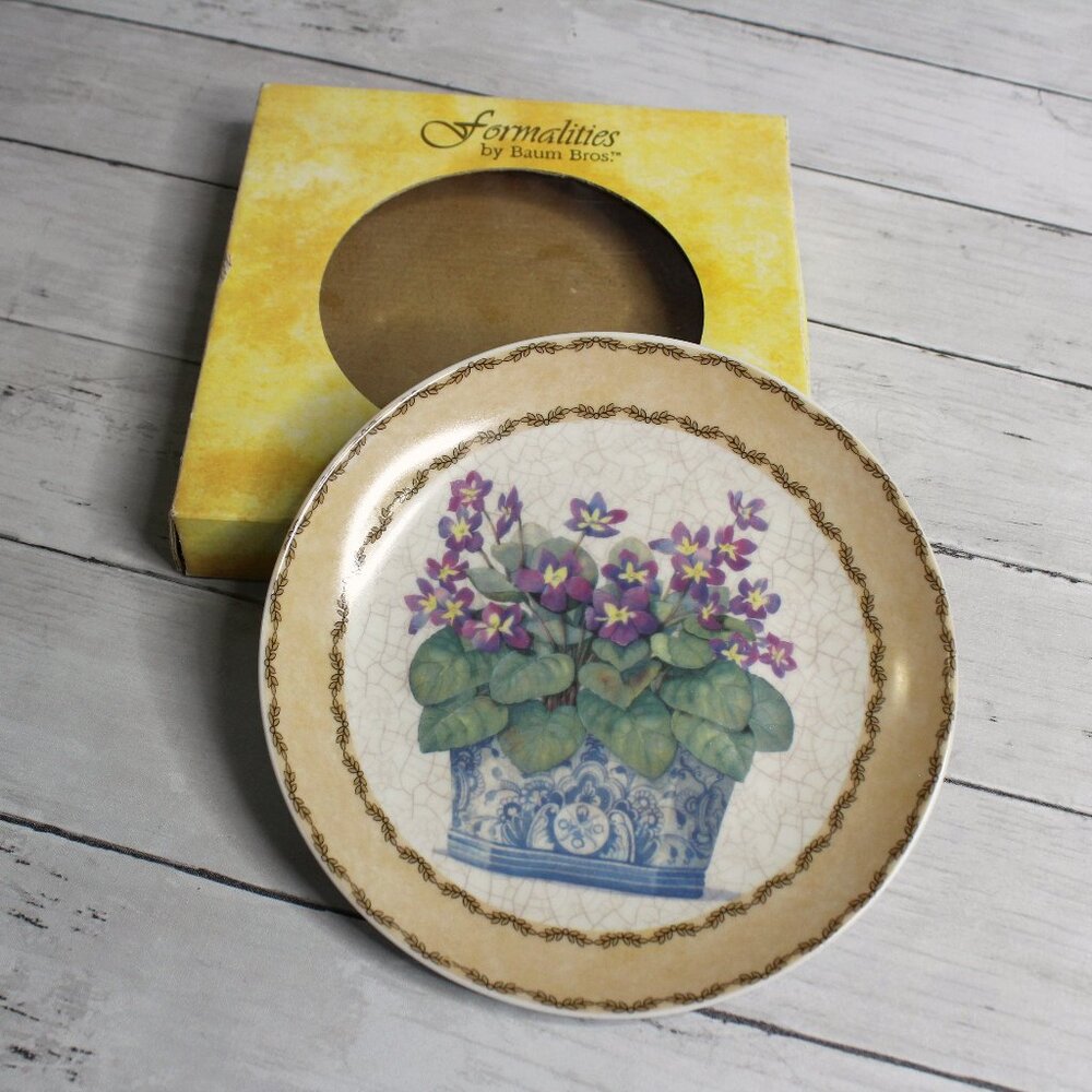 Formalities Baum Bros Vintage Porcelain Plate Violeta Violets Collector Series